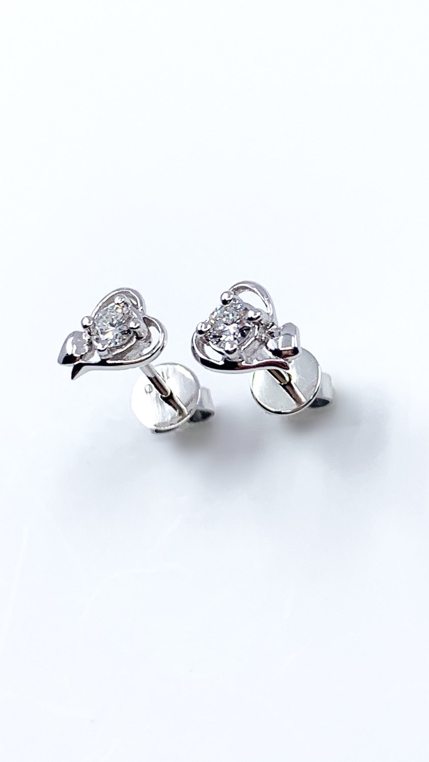 Diamond Love Heart Studs Earrings