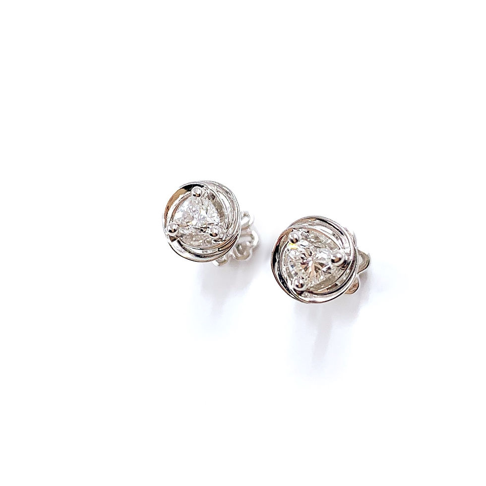 Thumbnail: Diamond Heart Shape Studs Earrings 