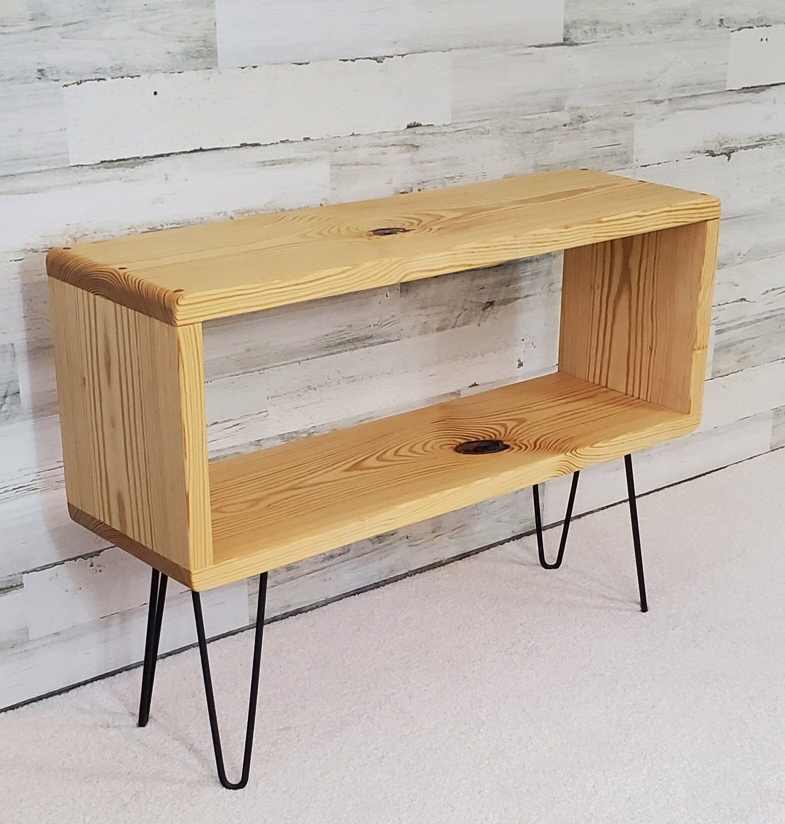 Mid-Century TV Stand, Mid-Century Media Stand, Wood Storage with Hairpin Legs