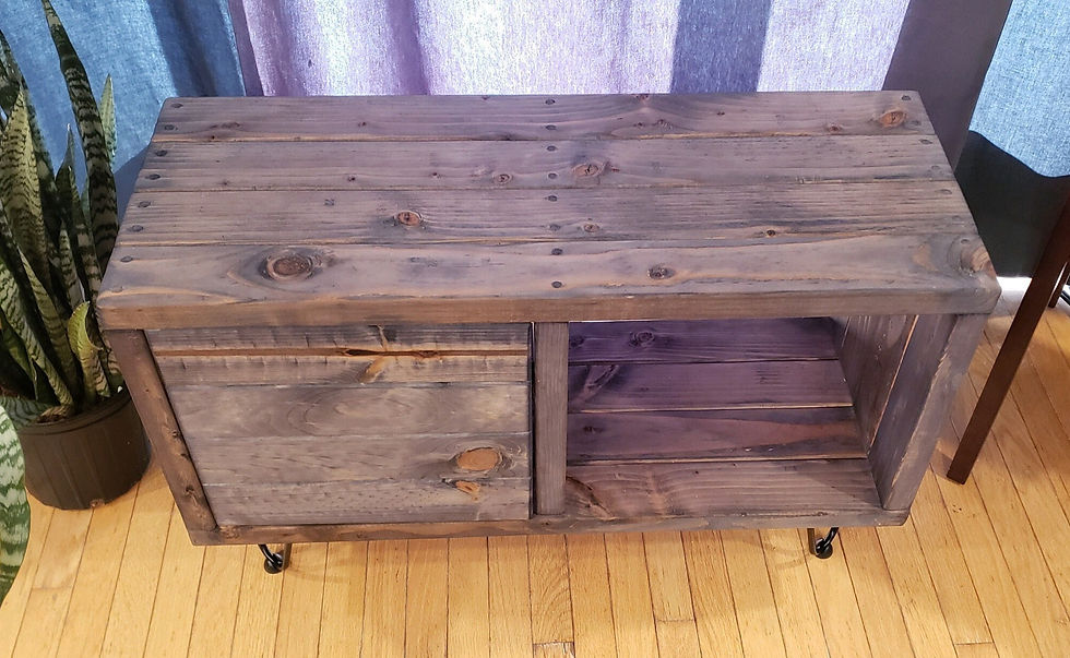 Thumbnail: Record Player Stand with Vinyl Storage with Door.