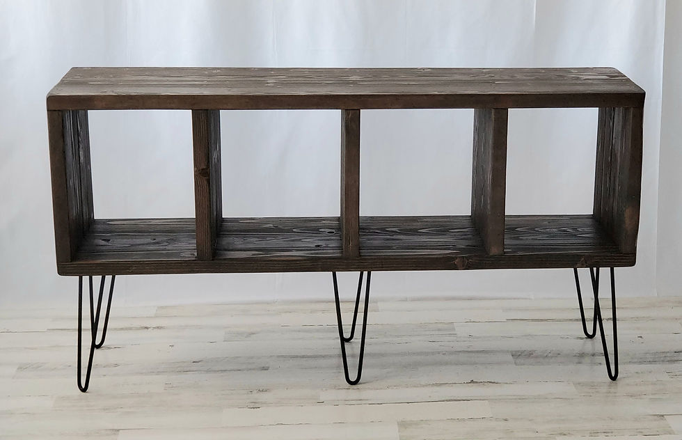 Thumbnail: Rustic Record Stand with Multiple Dividers Storage Unit