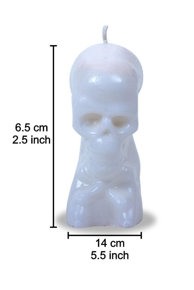 White Skull figure candle