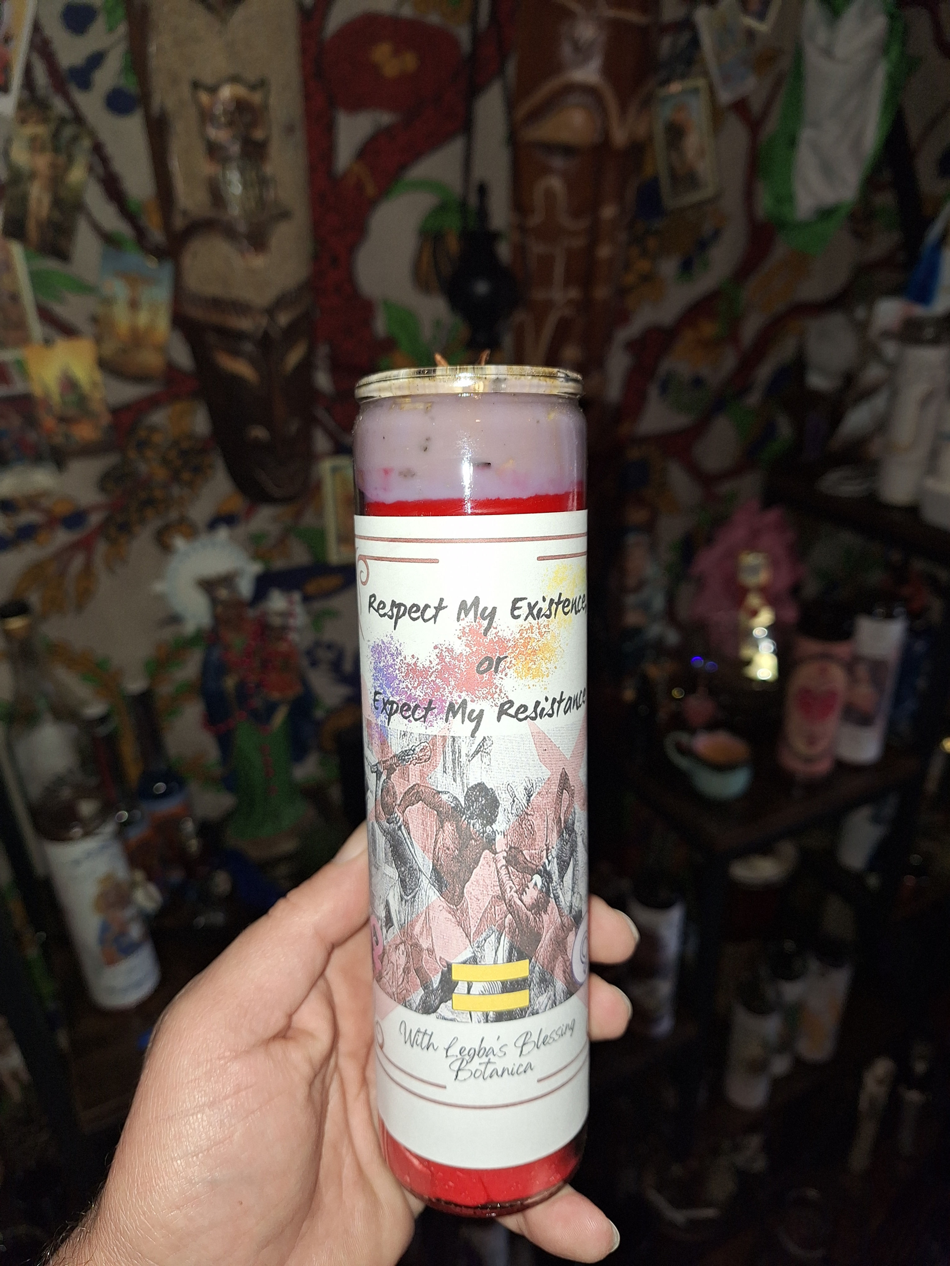 WLBB Respect My Existence or Expect My Resistance candle 