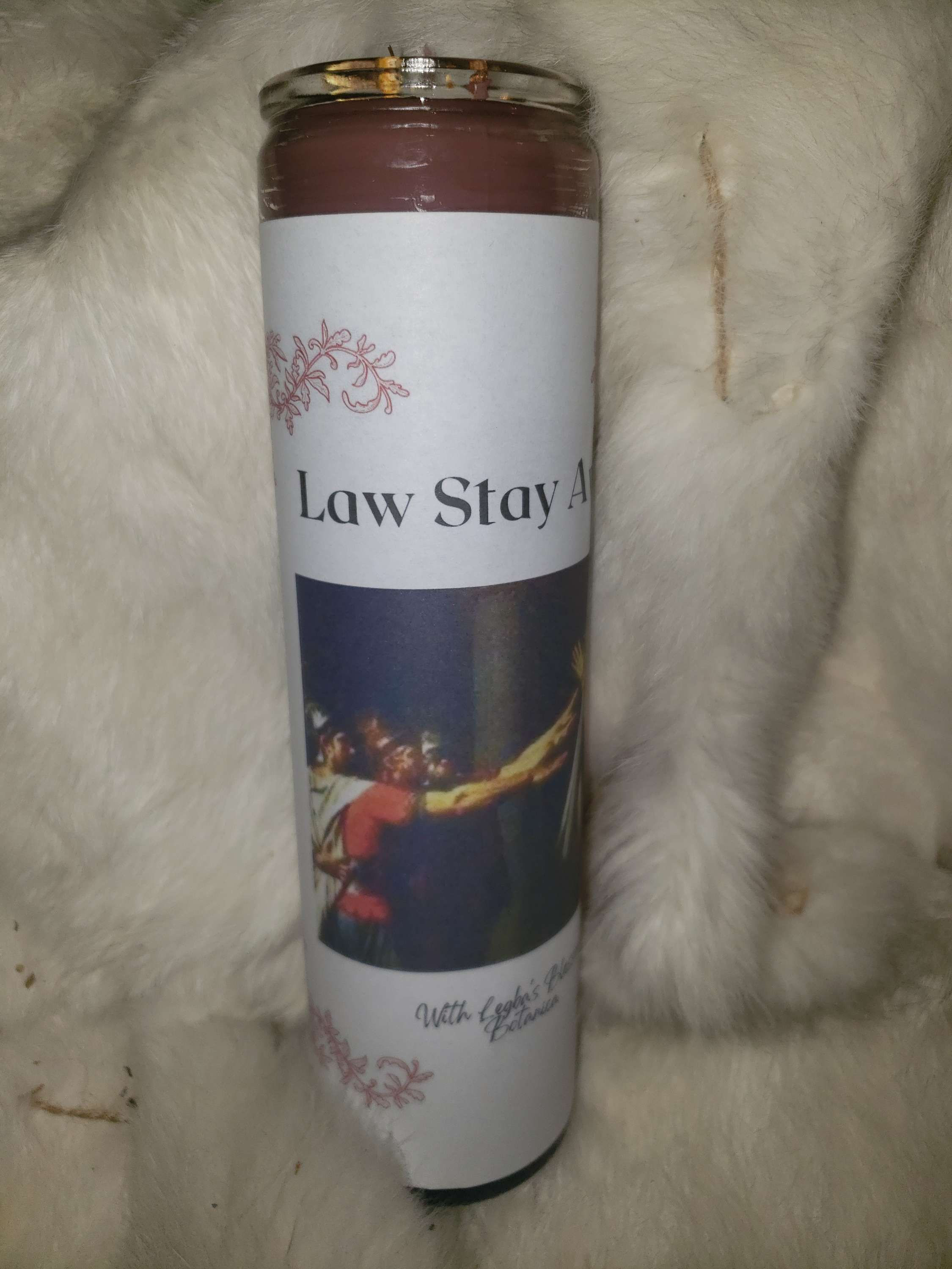 WLBB Law Stay Away candle