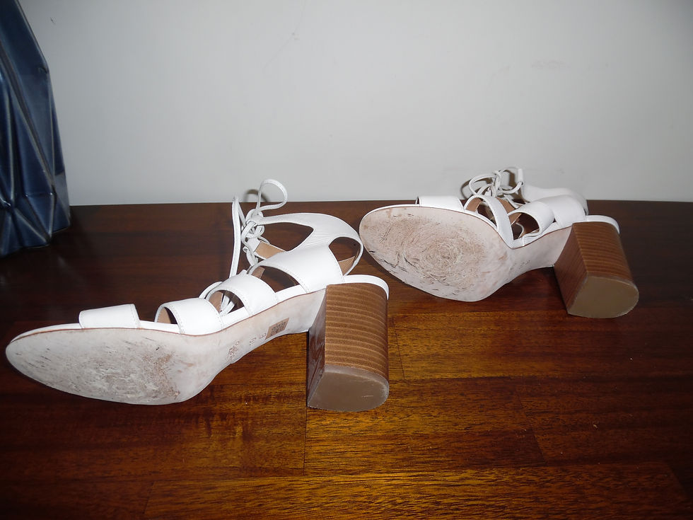 Thumbnail: Coach Leather & String Sandals