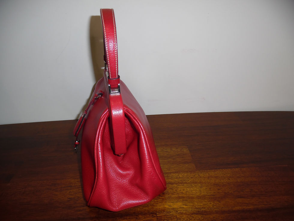 Thumbnail: Prada Madras Cerniera Leather Handbag