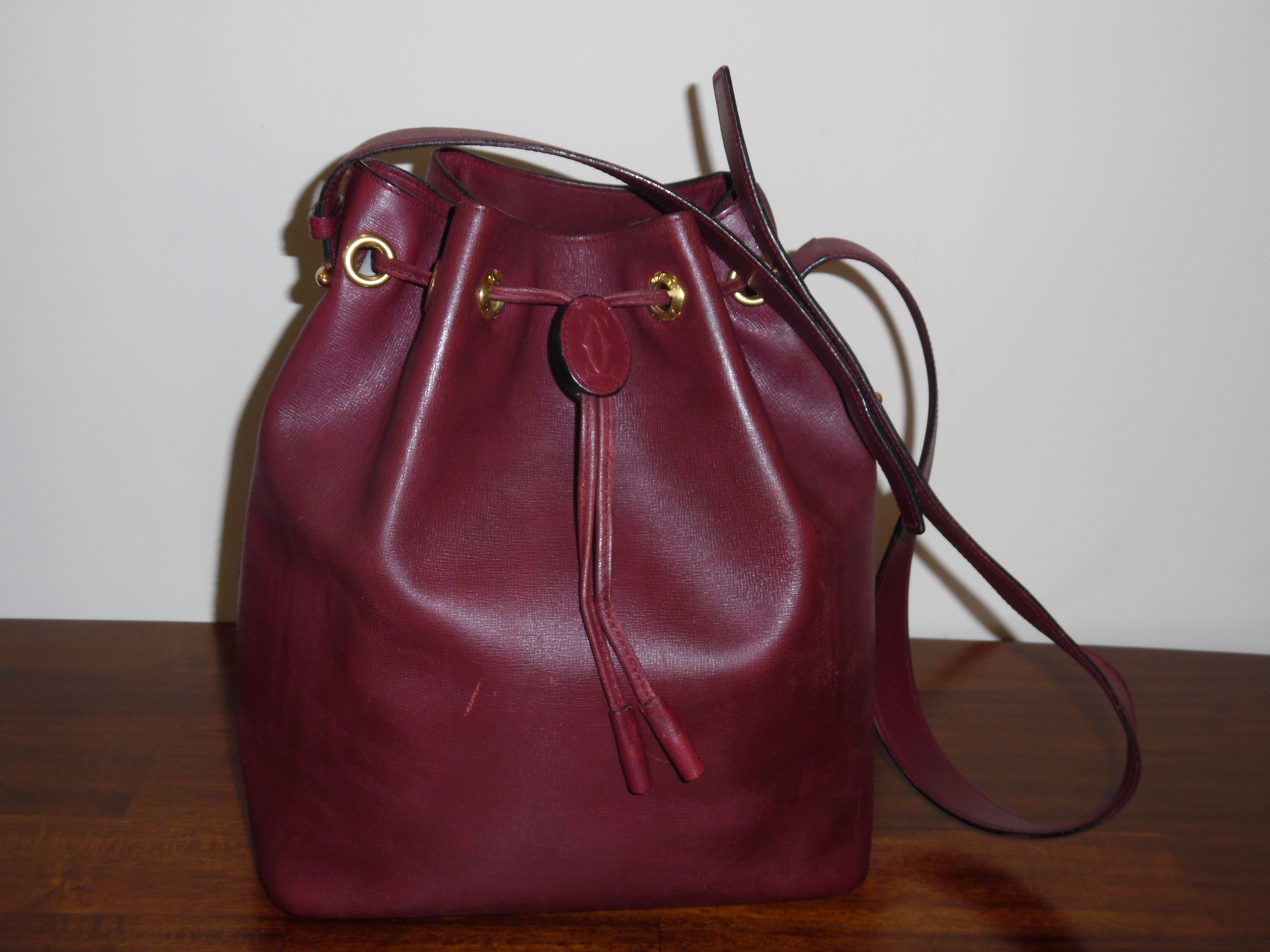 Cartier Leather Drawstring Bag