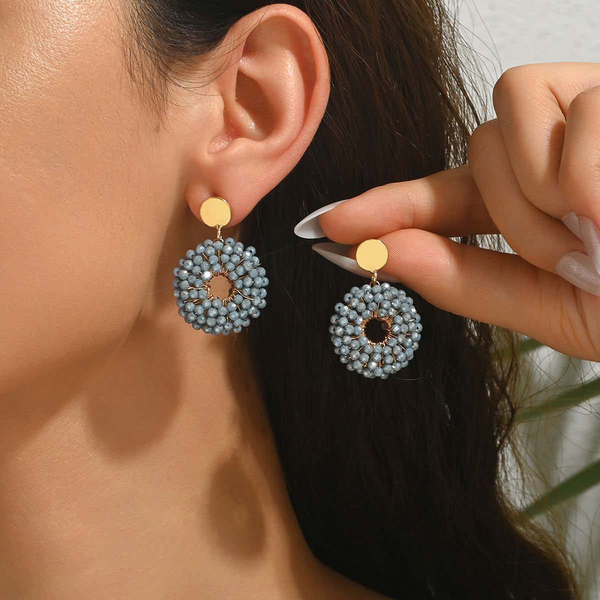 Handmade round Bead Earrings Fashionable Minimalist Design Suitable for Parties