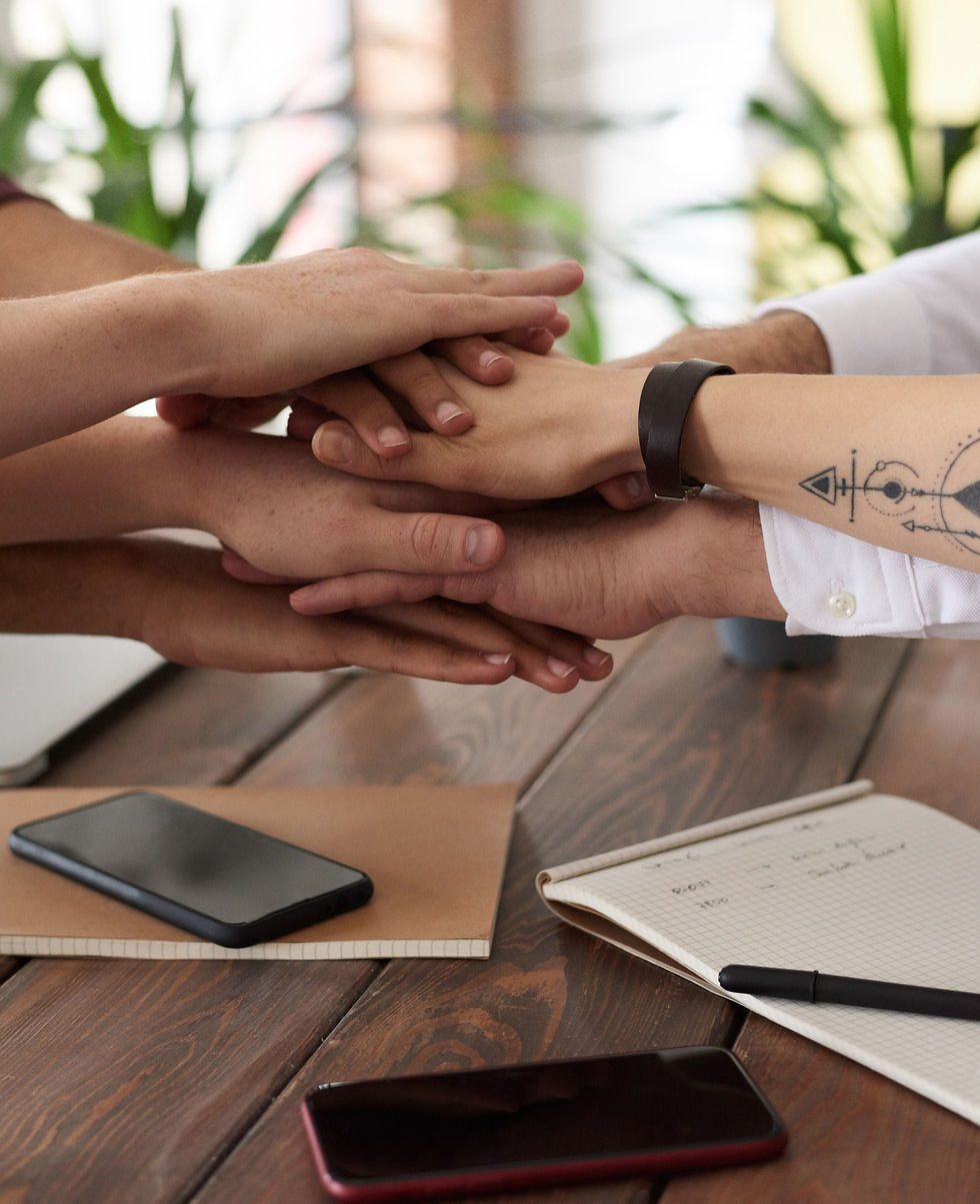 Group of hands together