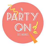 party on des moines cirlce badge logo
