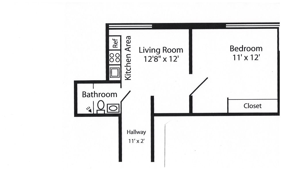 1 Bdrm Small 350 SF