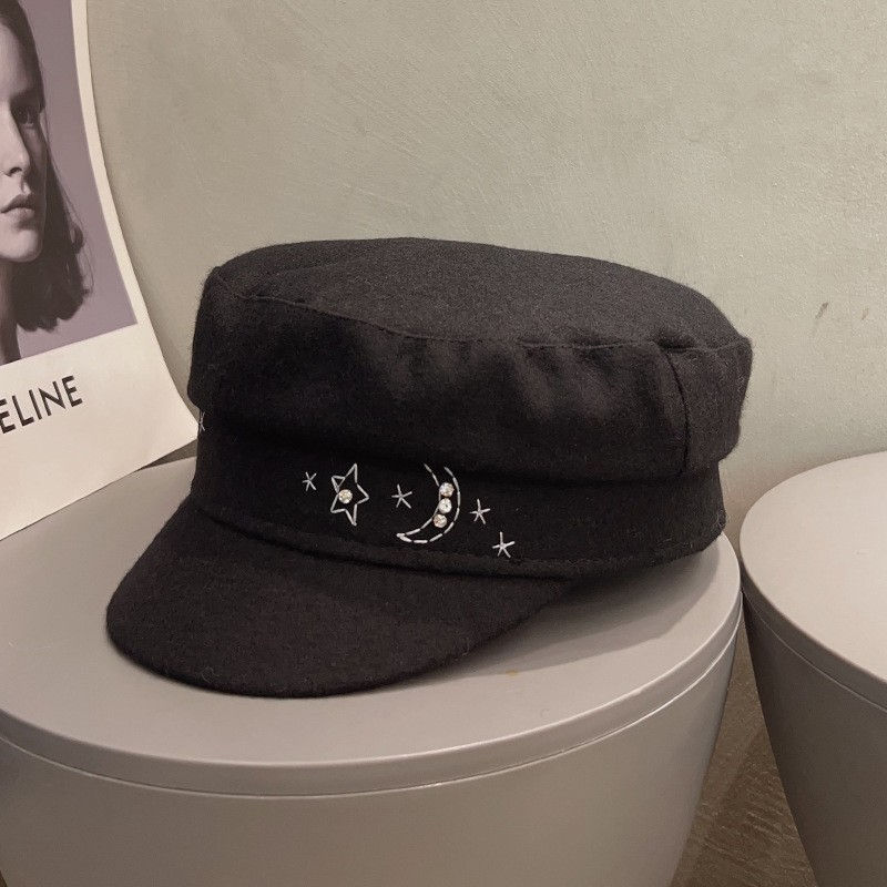 Handmade Wool Newspaper Hat with Spider Chain