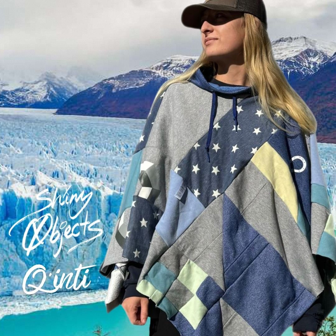 Shiny Objects x Q'inti Poncho - Blue/Gray