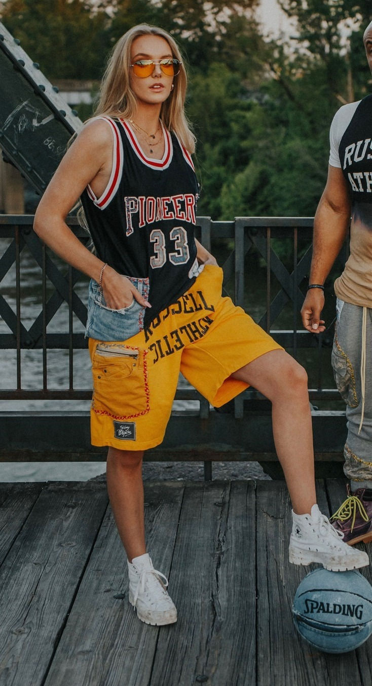 Thumbnail: Black Pioneers Basketball Jersey - Denim