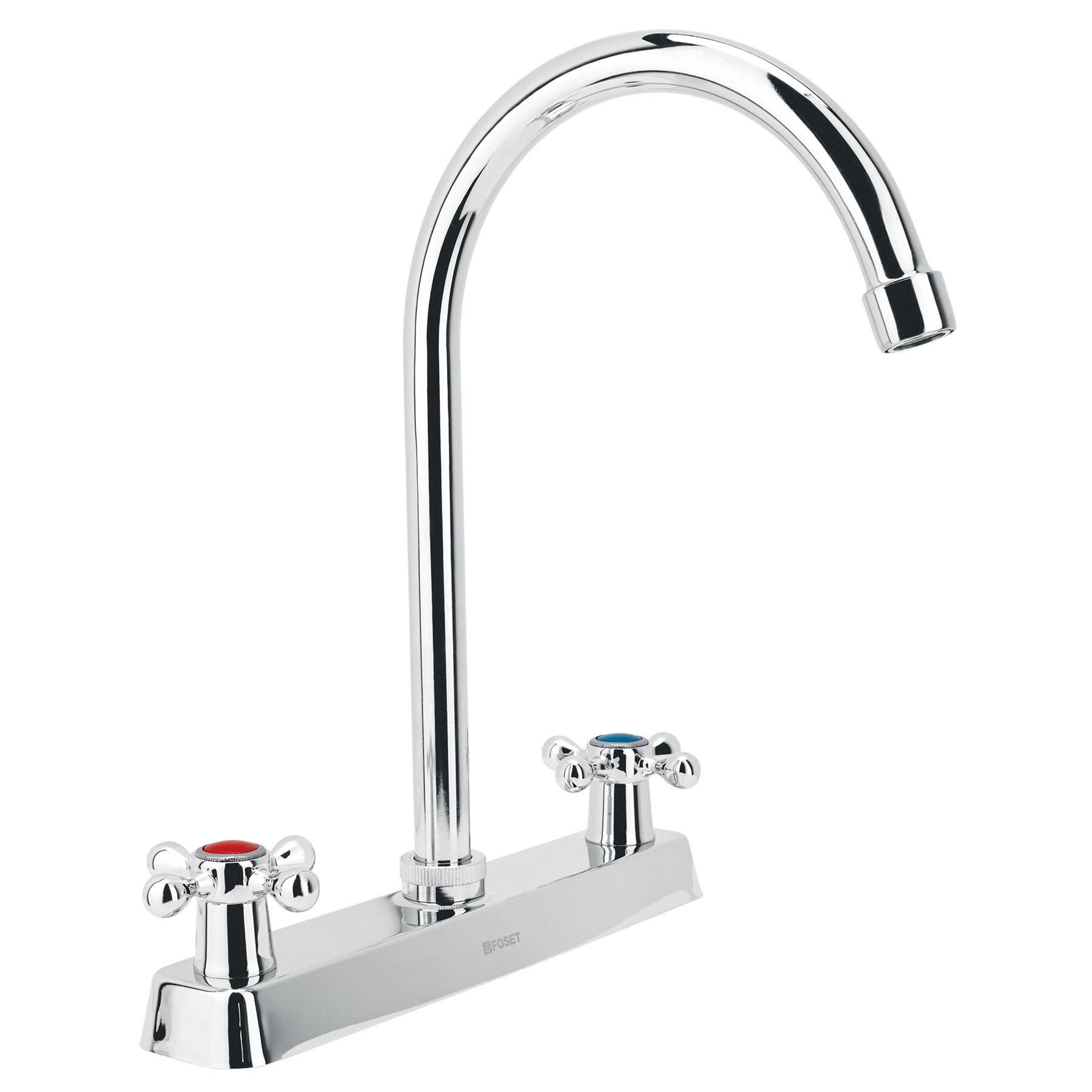 Mezcladora para fregadero, cruceta, cuello curvo,Basic