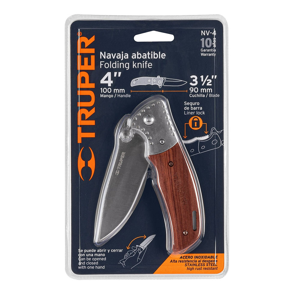 Miniatura: Navaja abatible 4-1/2' mango de madera, Truper