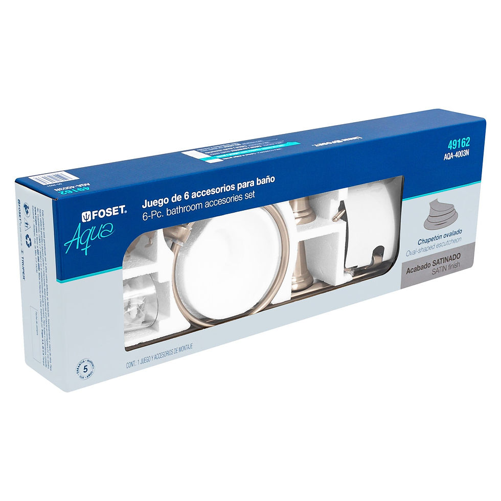 Miniatura: Juego de accesorios para baño con jabonera rejilla, satín,6 pzas, Aqua