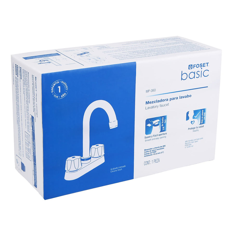 Miniatura: Mezcladora plástica para lavabo, cuello tipo bar, Basic