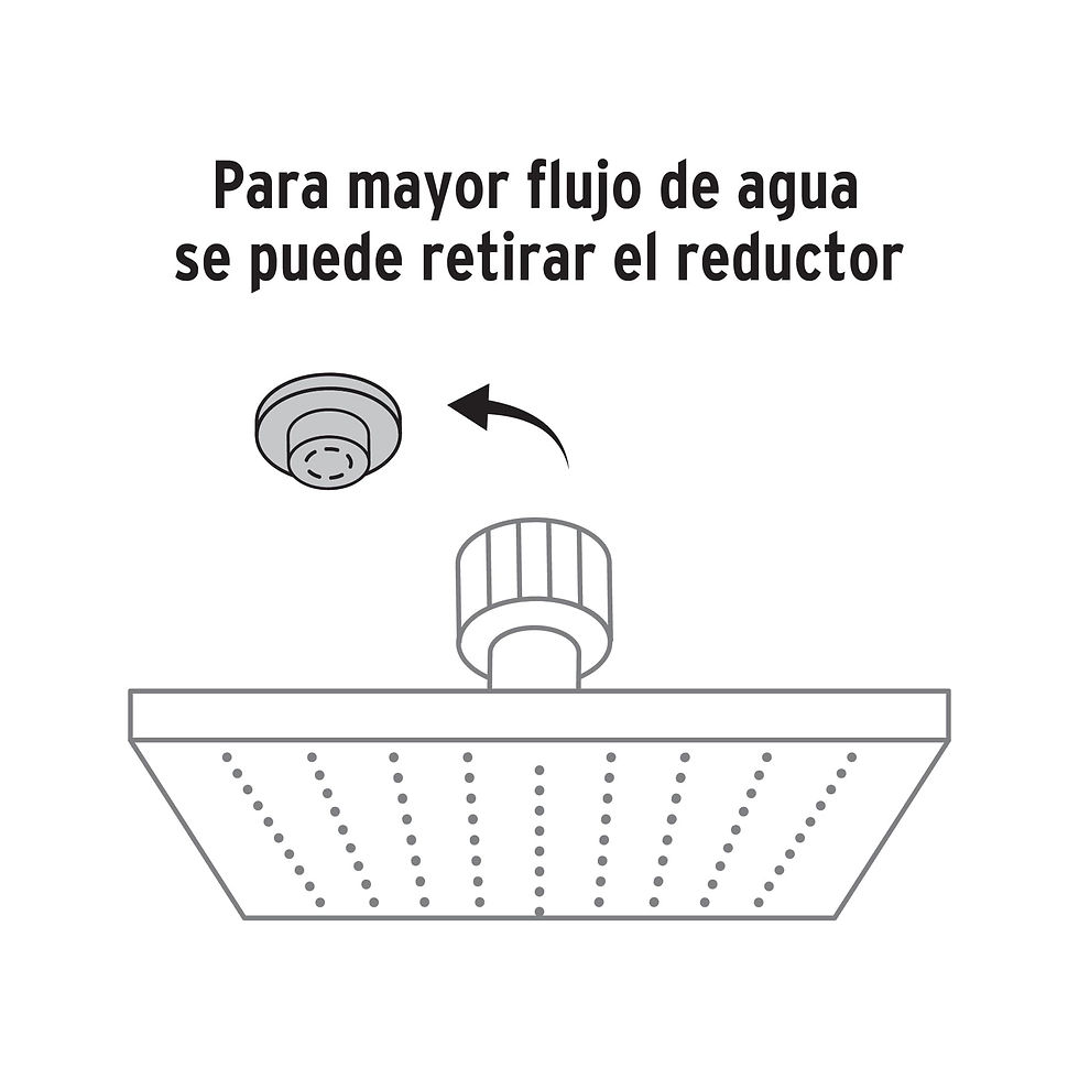 Miniatura: Regadera cuadrada 6', ABS, con brazo, cromo, Aqua