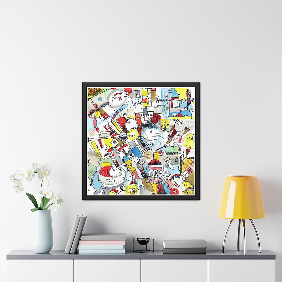 Thumbnail: Contemporary Colorful Urban Abstract Art | Framed Paper Print | Brooklyn Energy