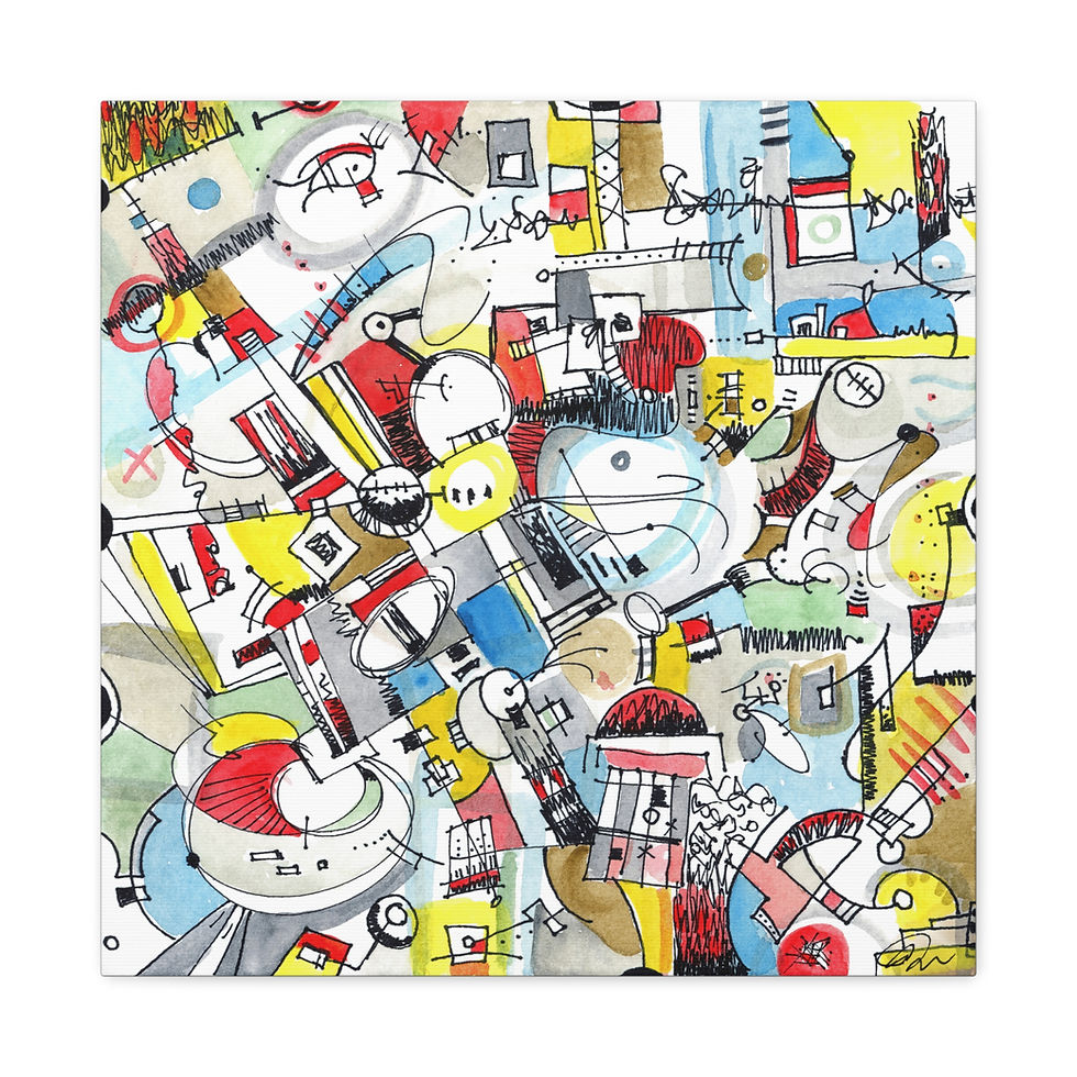 Thumbnail: Contemporary Colorful Urban Abstract Art | Canvas Print | Brooklyn Energy