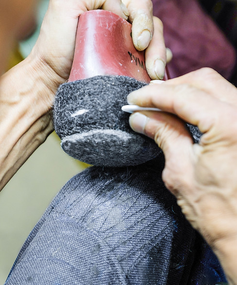 Wet felting process of slippers by TUMAR