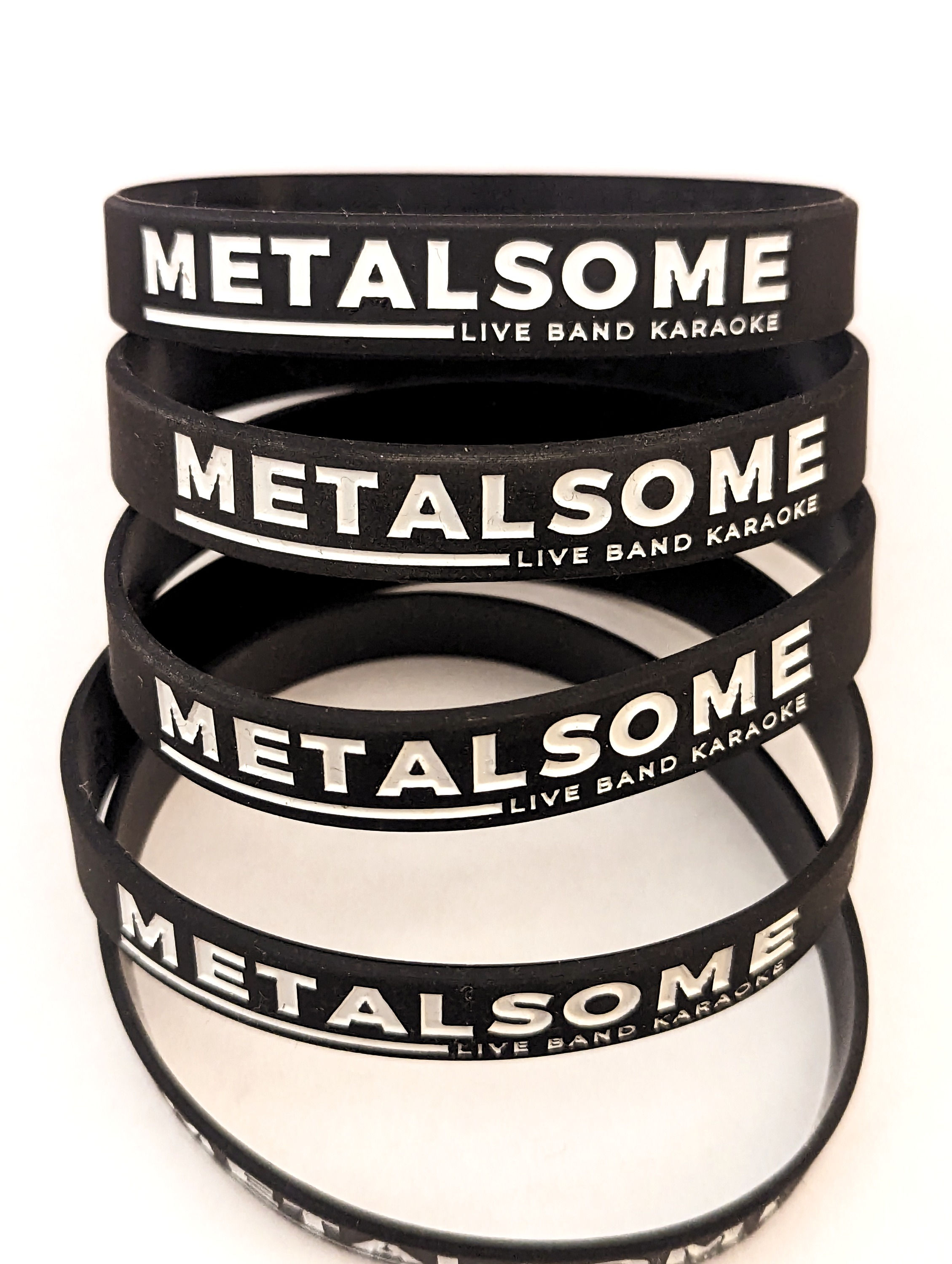 5 Pack Metalsome Silicone Wristband