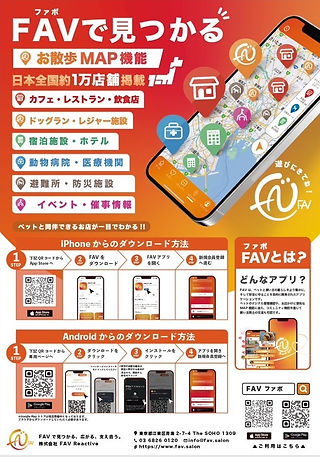 ペット共生アプリFAV(ファボ)パンフレット表面