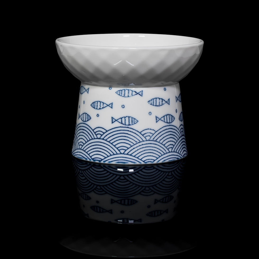 Thumbnail: Fishbowl Collection – Raised Ceramic Cat Food & Water Bowls | London Cat Shop
