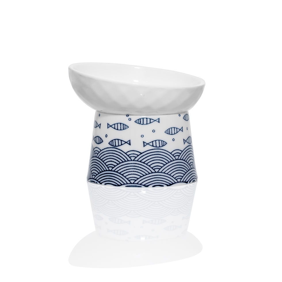 Thumbnail: Fishbowl Collection – Raised Ceramic Cat Food & Water Bowls | London Cat Shop