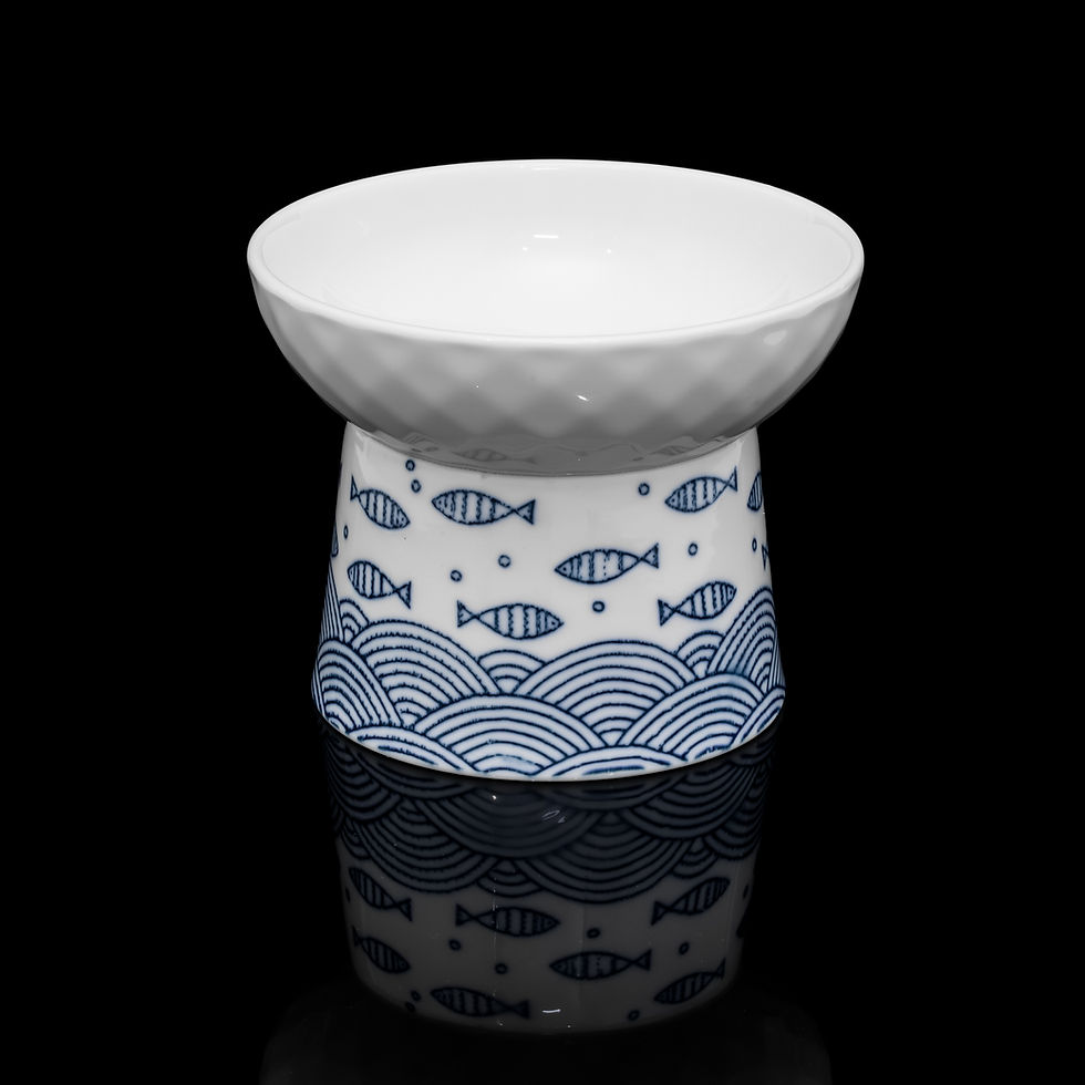 Thumbnail: Fishbowl Collection – Raised Ceramic Cat Food & Water Bowls | London Cat Shop