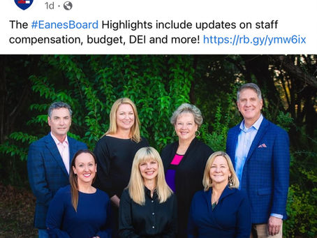 Eanes ISD Board Highlights-Staff Compensation, Budget, DEI etc.