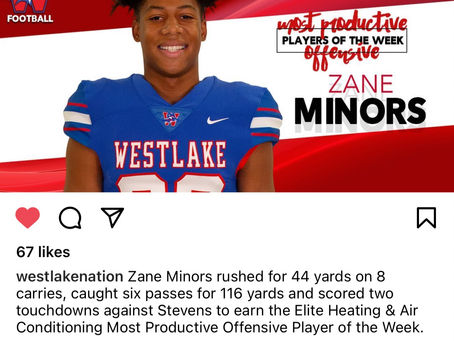 Chap Football Superlatives Zane Minors (Offense) and Michael Taaffee (Defense)