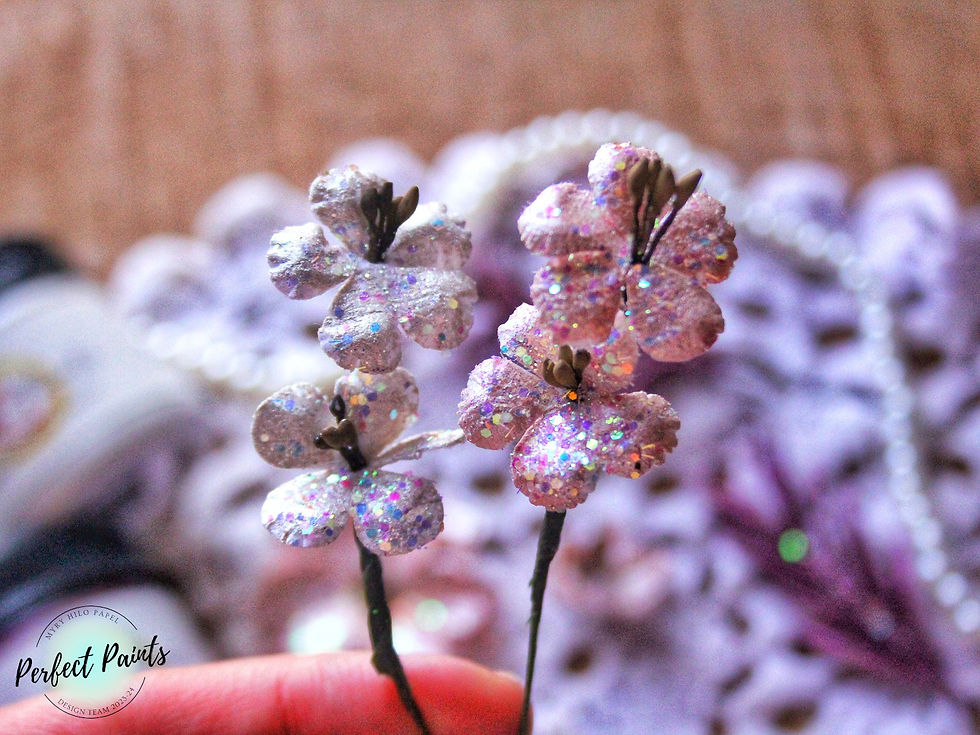 Shabby flowers with Shimmering Matte Acrylics