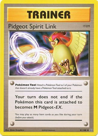 81/108 Pidgeot Spirit Link Trainer - Pokemon XY Evolutions [NM-M]