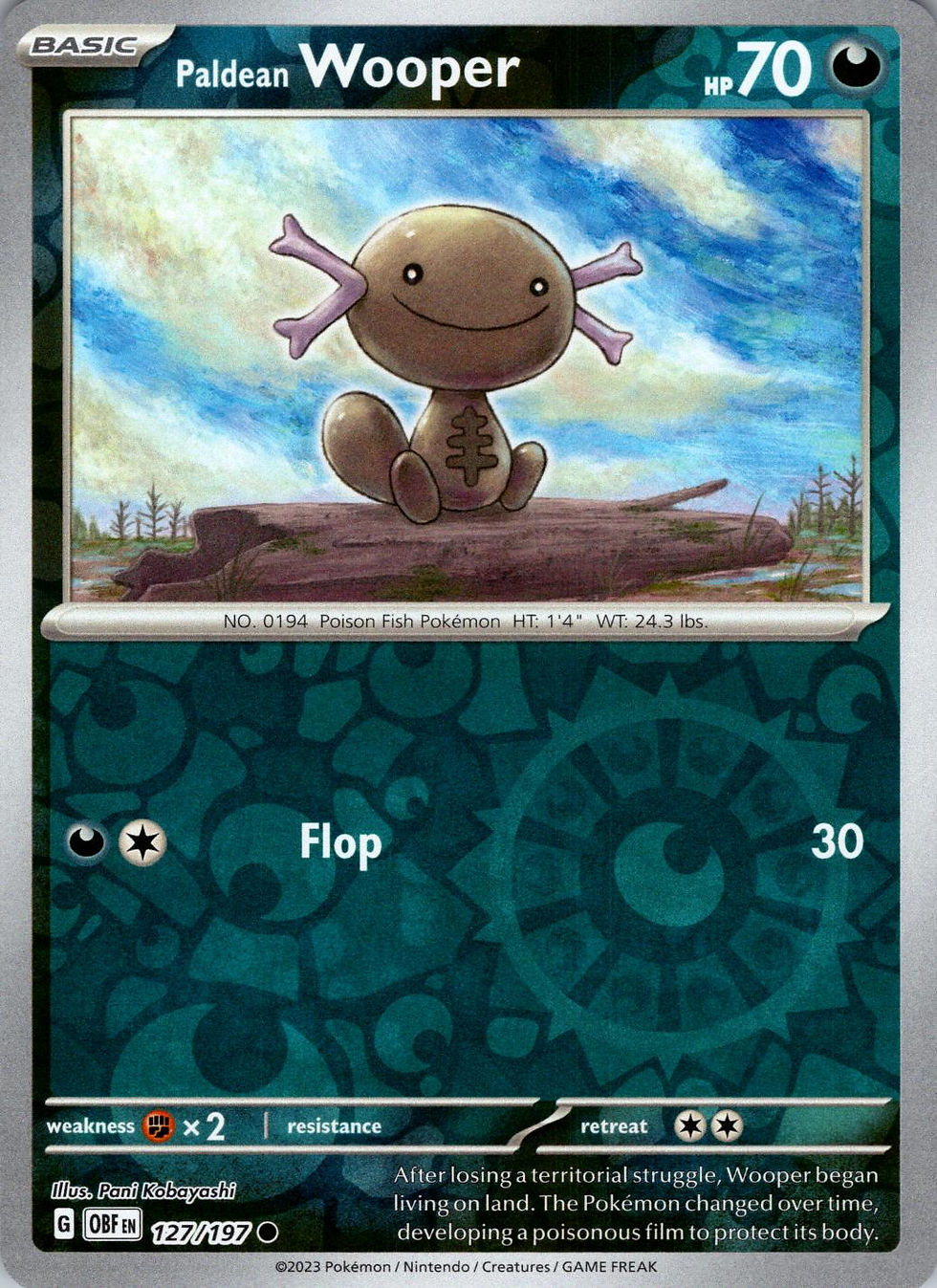 127/197 Paldean Wooper Reverse Holo Pokemon SV Obsidian Flames Singles
