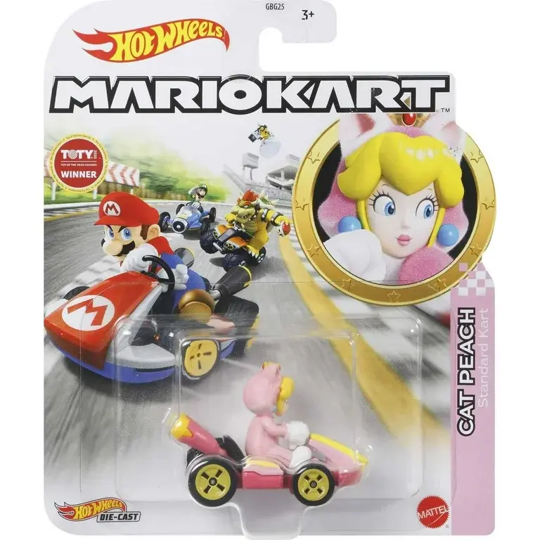 Cat Peach Standard Kart Hot Wheels Mario Kart Mattel