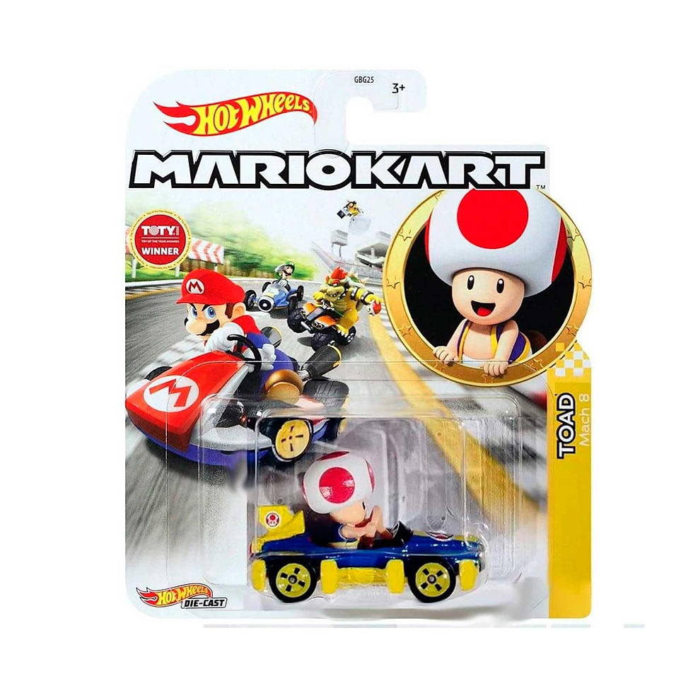 Toad Mach 8 Mario Kart Hot Wheels Mattel Die-Cast