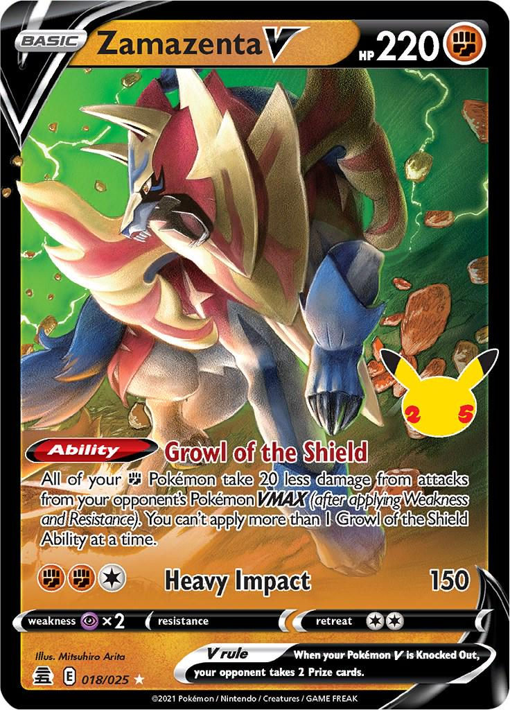 018/025 Zamazenta V Holo Pokemon Celebrations - Holo Rare