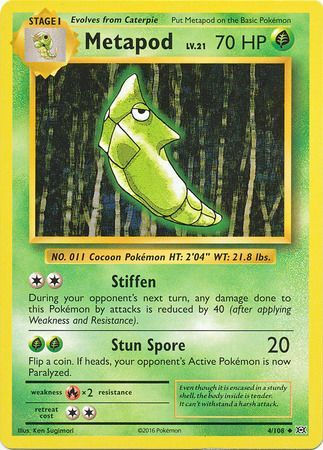 4/108 Metapod Uncommon - Pokemon XY Evolutions