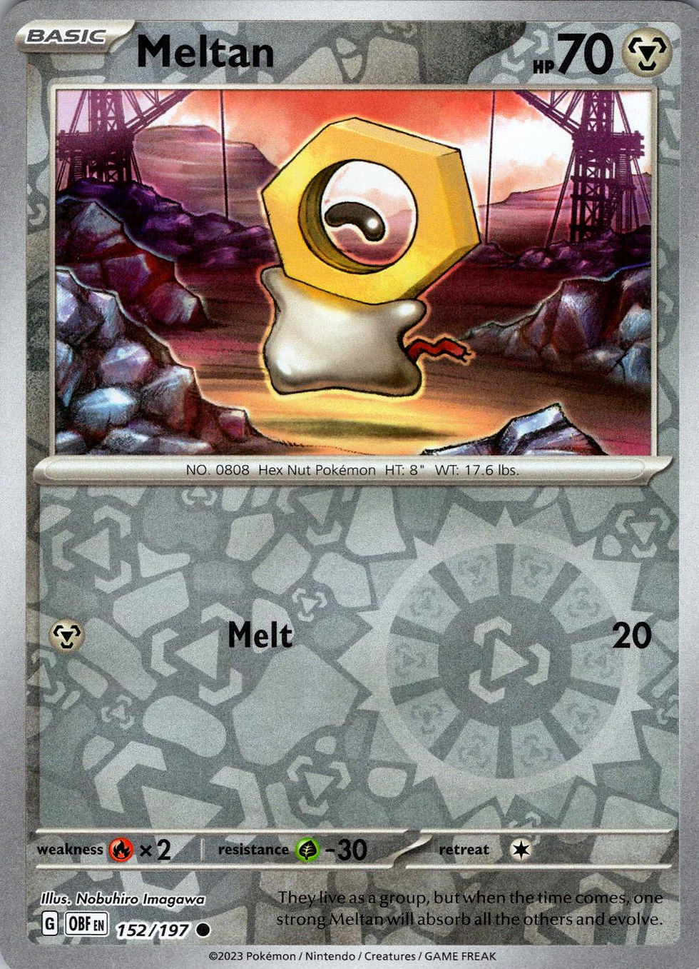 152/197 Meltan Reverse Holo Pokemon SV Obsidian Flames Singles