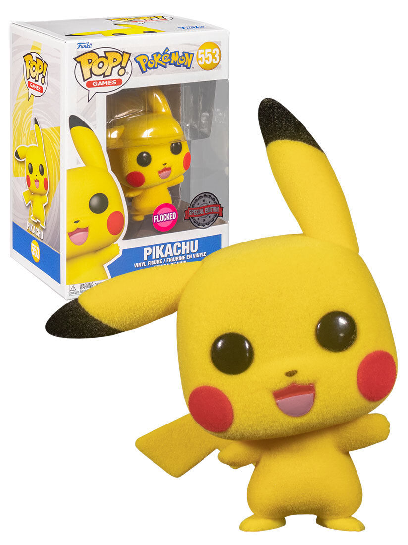 Thumbnail: Pikachu Waving Flocked 553 Pokemon - Funko Pop! Vinyl Figure