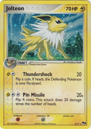 Jolteon 3/17 - Holo Promo Ultra Rare Pokemon Pop Series 3