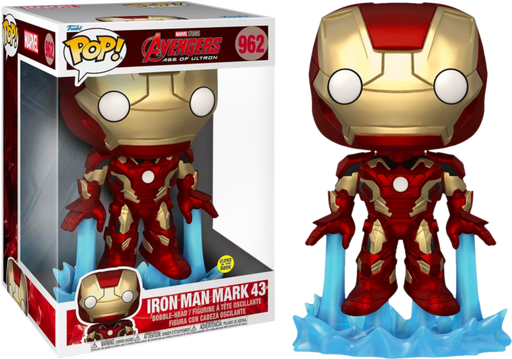Thumbnail: Iron Man Mark 43 Glow in the Dark Marvel Avengers 962 10" Super Sized Pop! Vinyl