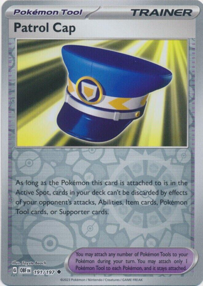 191/197 Patrol Cap Reverse Holo Pokemon SV Obsidian Flames Singles