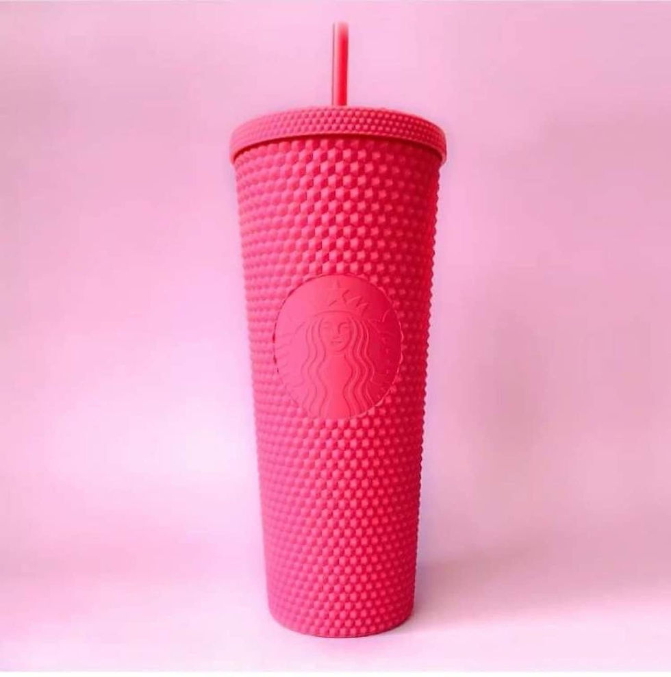 Thumbnail: Starbucks Matte Ruby Pink Studded Soft-Touch Bling Cold Cup - 24 fl oz