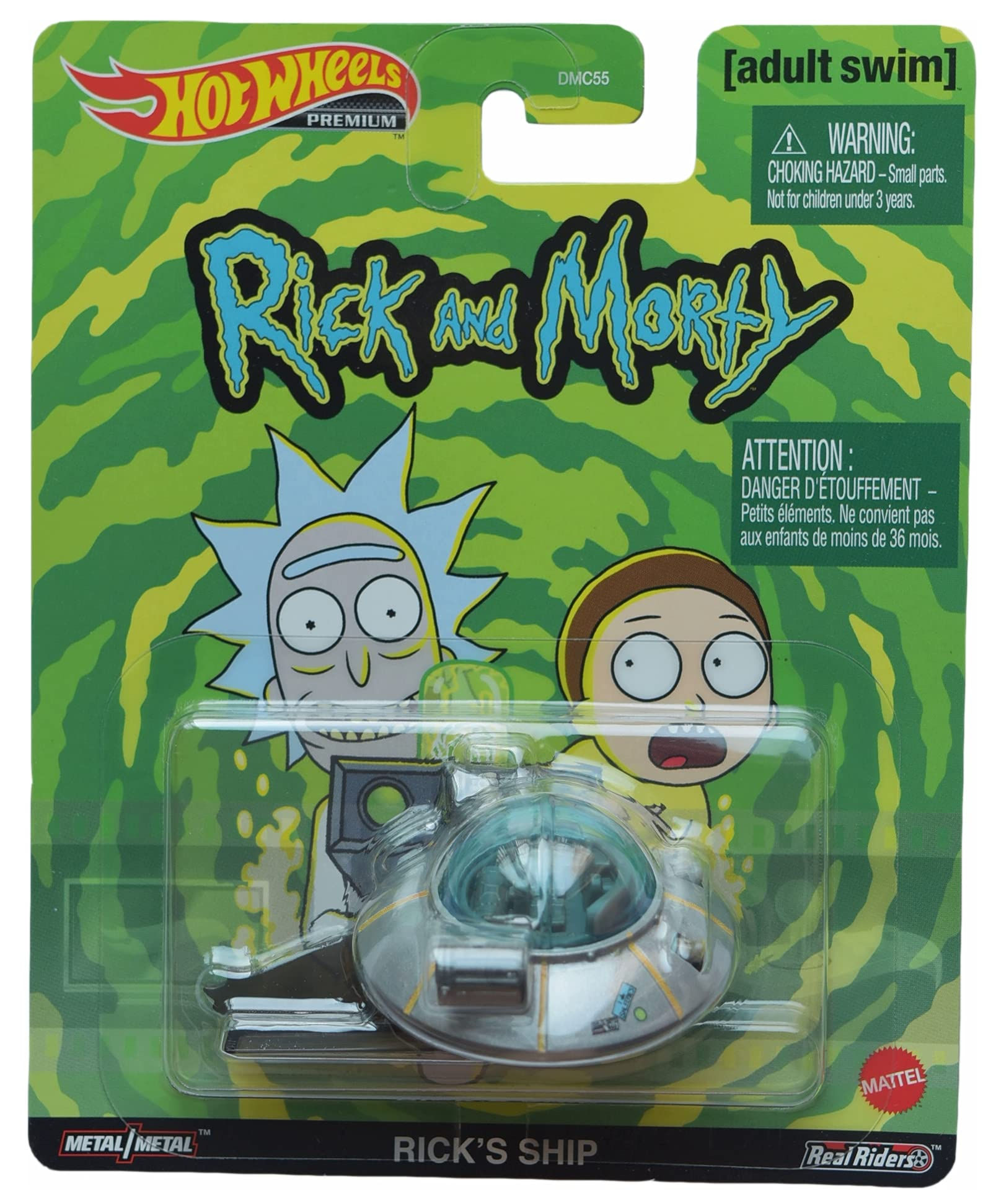 Rick's Ship Rick & Morty Hot Wheels Premium Mattel Pop Culture Card Damage
