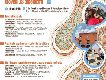 Pomigliano d’Arco, Sala Consiliare – 18 dicembre 2025, ore 10:00: Convegno “Co-Housing Frida Kahlo. Nuove Residenzialità, Nuove Autonomie di Vita” 