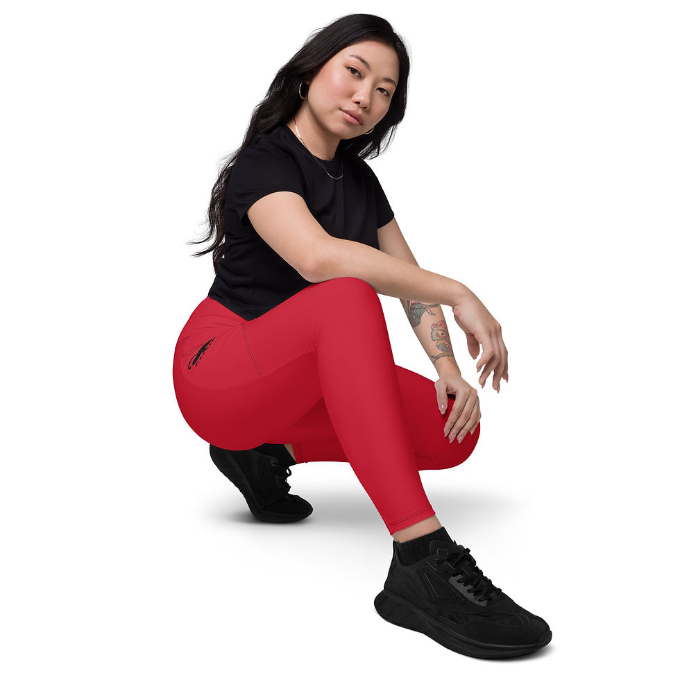 Thumbnail: Drama Club Brand Life Guard Red Leggings