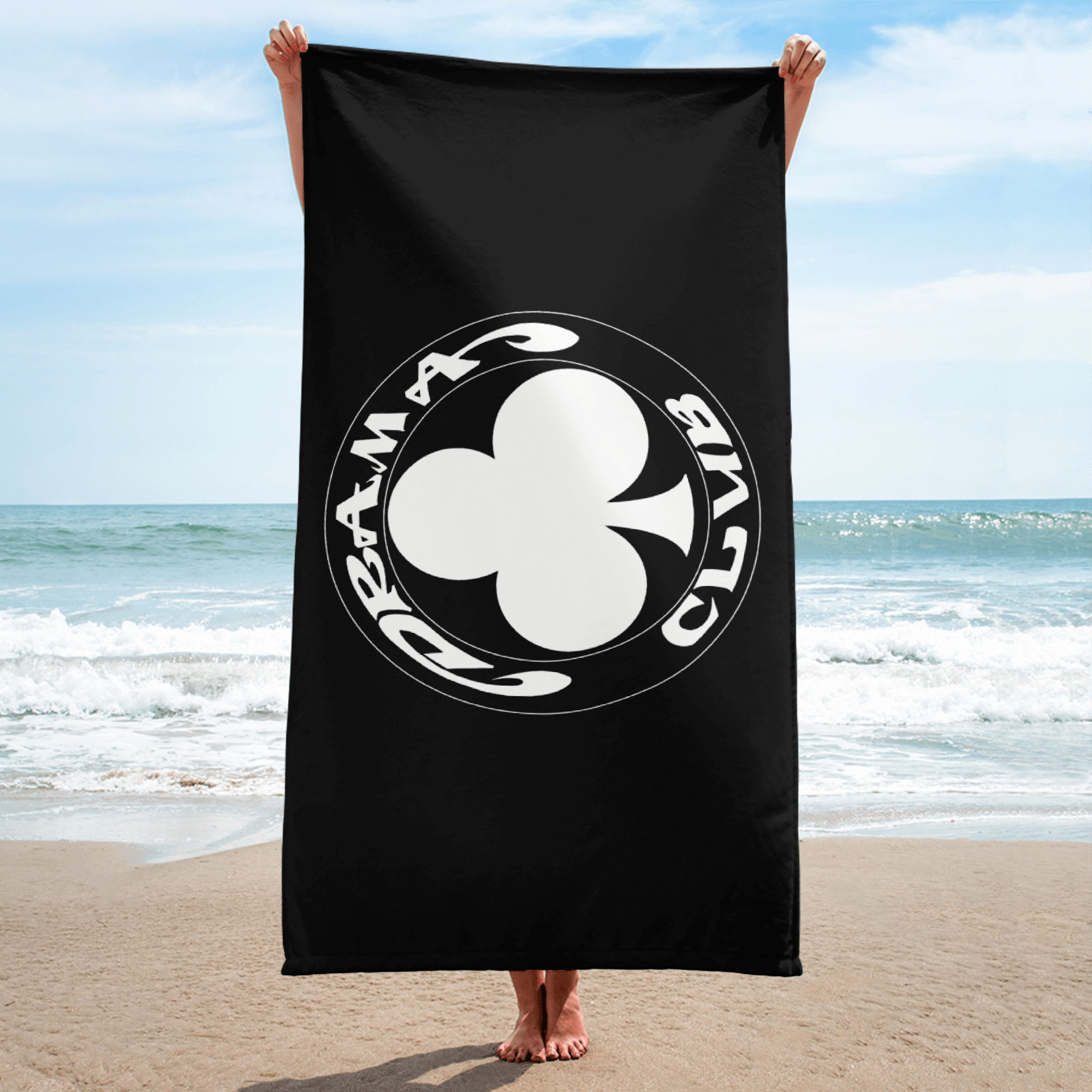 Drama Club Brand Black Beach Towel